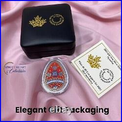 2025 Ukrainian 1oz Pysanka $20 Pure Silver Coloured Egg Coin Canada