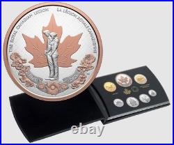 2026 CANADA 100th THE ROYAL CANADIAN LEGION 7 COIN SET 99.99% PURE SILVER COINS