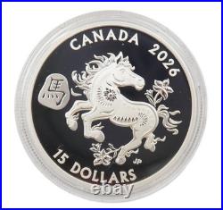 2026 Canada $15 Silver Coin Lunar Year of the Horse. 9999 Fine RCM