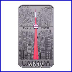 2026 Canada $20 CN Tower 1 oz Fine Silver Rectangular Glow Coin with BONUS coin