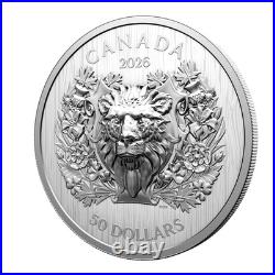 2026 Canada $50 Heraldic Lion. 9999 Fine Silver Coin