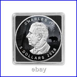 2026 Canada Maple 1 oz Silver Colored Grizzly Bear Edition Mintage of 499
