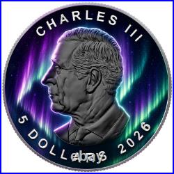 2026 Canada Maple Leaf 1 oz Silver Aurora Borealis Edition