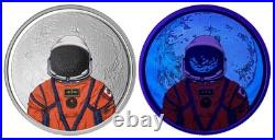 2026 Canada Moon Mission 1 oz Silver Proof Coin UV Effect with Black Light