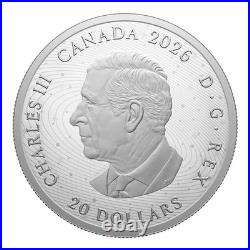2026 Canada Moon Mission 1 oz Silver Proof Coin UV Effect with Black Light