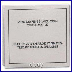 2026 Canada Triple Maple Black Rhodium 1 oz. 9999 Silver Coin OGP