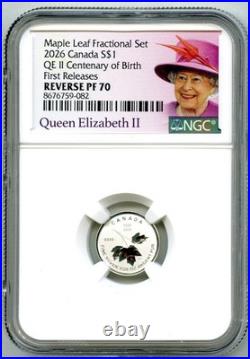 2026 S$1 Canada Qeii Centenary Silver Maple Leaf Ngc Pf70 Rev Proof Mintage 3500