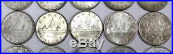 20X 1953 Canada Silver Dollars Queen Elizabeth II One roll 20 coins EF45-AU55+