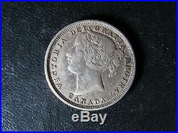 20 cents 1858 Canada Queen Victoria silver coin c ¢ F-15