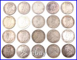 20 x 1936 Canada silver dollars 20-coins circulated