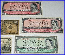 $24.20 CANADA SILVER COINS & NOTES (OLD MONEY) SEE THE PICTURES NO RESERVE