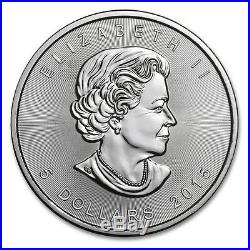 25 COIN ROLL 2015 1 OUNCE SILVER CANADIAN MAPLE LEAF COINS. 9999 1oz