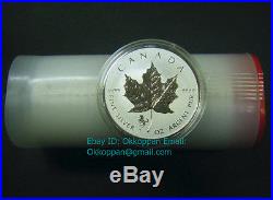 25 Coin Tube of 2014 Canada $5 Horse Privy Mark Maple 1oz Fine Silver Bullion