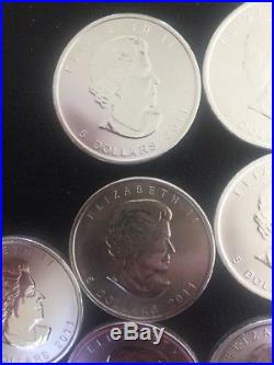 25 X1oz 2011 Canadian Silver Maples 999 Silver Coin