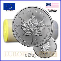 25 x Random Years 1 oz $5 CAD Canadian Silver Maple Leaf (tube)