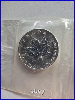 2 X 1 Ounce Sealed RCM Silver Maple Coins 2008 Excellent, Mint Sealed BU Grade
