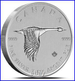2 oz Canada Goose 2020 2oz Fine Silver 9999 10 Dollars BU Bullion coin