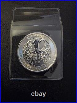 2oz Silver Canadian Royal Mint Creatures of North Coins 2020 Kraken Heavy