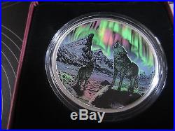 $30 silver coin 2016 Canada Northern Lights in Moonlight 2 oz glow in the dark