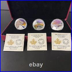 3 Coin Set 2019 Canada 1oz Fine Silver $20 Canadian Fauna Case & COAs