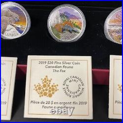 3 Coin Set 2019 Canada 1oz Fine Silver $20 Canadian Fauna Case & COAs