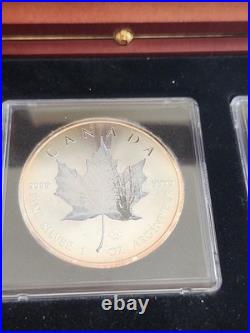 4 2014 $5 Canada The 4 Seasons Silver Maples 1 Oz. 9999 Silver! + Display Box