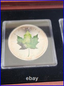 4 2014 $5 Canada The 4 Seasons Silver Maples 1 Oz. 9999 Silver! + Display Box