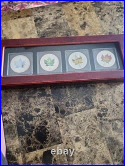 4 2014 $5 Canada The 4 Seasons Silver Maples 1 Oz. 9999 Silver! + Display Box
