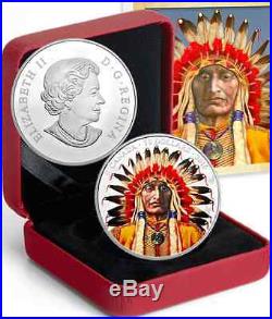 $50 2016 5OZ Pure Silver Coin Canada WANDUTA PORTRAIT OF CHIEF. Mintage 1200