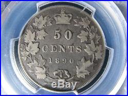 50 cents 1890H PCGS VF-20 Canada Queen Victoria silver coin c ¢ half dollar