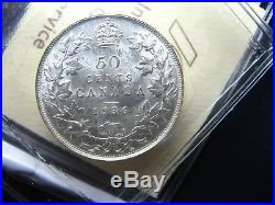 50 cents 1936 ICCS MS-62 Canada large silver coin King George V 50c 50¢