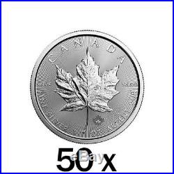 50 x 1 oz Silver Maple Leaf Coin RCM Random Year Royal Canadian Mint