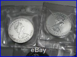 5 BU 1989 Silver Maple Leaf Coins of Canada (Original Packaging). #33