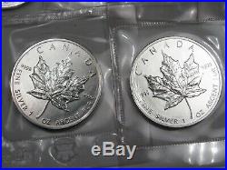 5 BU 1989 Silver Maple Leaf Coins of Canada (Original Packaging). #33