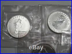 5 BU 1989 Silver Maple Leaf Coins of Canada (Original Packaging). #34