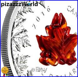 5oz PURE Silver Coin Canada-Murano Maple Leaf-Autumn Radiance-2016 RARE Sold out