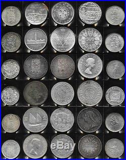 60 OLD WORLD BIG SILVER COINS (EUROPE & CANADA & MORE) 42 TrOz Gr Wt NO RSRV