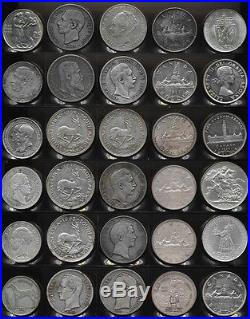 60 OLD WORLD BIG SILVER COINS (EUROPE & CANADA & MORE) 42 TrOz Gr Wt NO RSRV