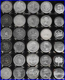 60 OLD WORLD BIG SILVER COINS (MANY CANADA MUST SEE) 45+ TrOz Gr Wt NO RESERVE