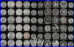 60 OLD WORLD BIG SILVER COINS & MORE (UNC BEAUTIES) 40.5 TrOz Gr Wt NO RSV