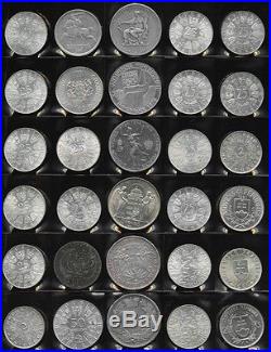 60 OLD WORLD BIG SILVER COINS (NICE VARIETY MUST SEE) 37+ TrOz Gr Wt NO RSV