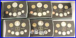 6x Royal Canadian Mint Canada Silver Double Dollar Proof Coin Sets 1998 to 2003