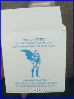 75th Anniversary of Superman Man of Steel 2013 Canada $20 Fine Silver Coin