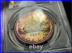 8 1972 Canadian $1 Silver Dollar Coins Pcgs Voyageur Ag Sp65 Sp66 Sp67 Toned