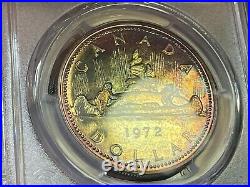 8 1972 Canadian $1 Silver Dollar Coins Pcgs Voyageur Ag Sp65 Sp66 Sp67 Toned
