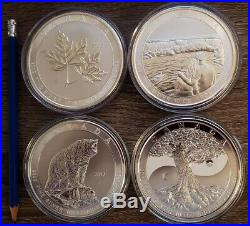 9999 10 oz complete silver Canada Magnificent Maple set 4 coins