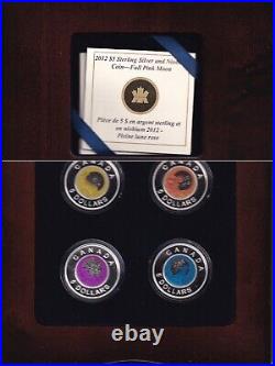 A beautiful set of commemorative Canadian silver coins from the Moon series UNC