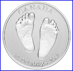 BABY FEET Welcome to the World 2017 CANADA. 9999 Pure Silver $10 Coin & Gift Box