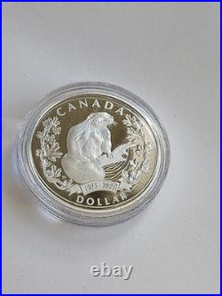 BEAVER Symbol 50th Anniversary 2025 CANADA. 9999 Silver Dollar $1 Coin With CoA