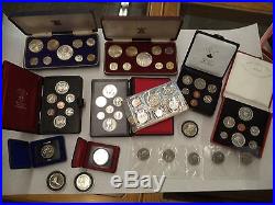 BIG LOT OF 62 CANADA HALF DOLLARs Silver Mint Sets coins Bahamas Great Britain